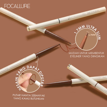 FOCALLURE 3PCS Eye Set Eyeliner Gel Mascara Eyelash Curler