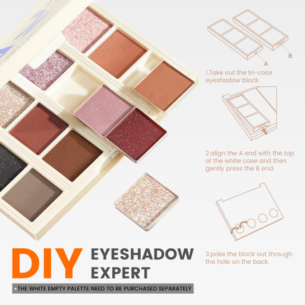 FOCALLURE 3 Warna Eyeshadow DIY Palette High Pigment Pro-Palette