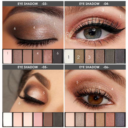 FOCALLURE 6 Colors Nude/Smoky Eyeshadow Palette