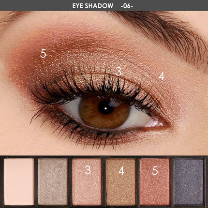 FOCALLURE 6 Colors Nude/Smoky Eyeshadow Palette