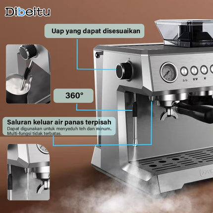 Mesin Kopi Multi/Grinder/Milk Frother 2 Boiler 20Bar 1350W -AM7301