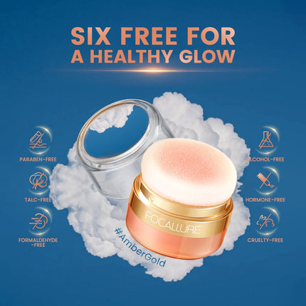 FOCALLURE#AmberGold Blush Powder High Pigmented Multiple-use