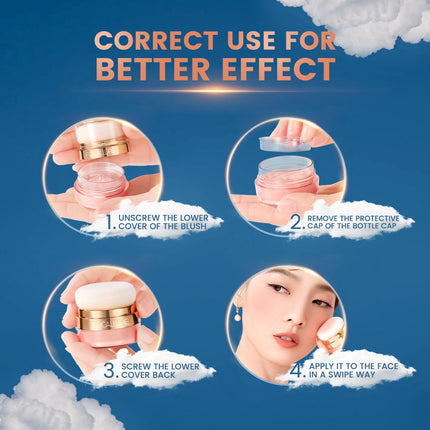 FOCALLURE#AmberGold Blush Powder High Pigmented Multiple-use