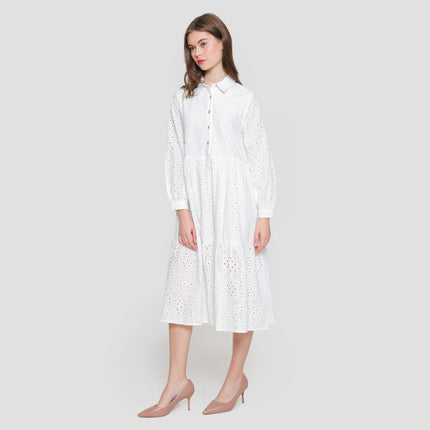 Connexion Cotton Eyeled Maxi Dress Wanita 121835560