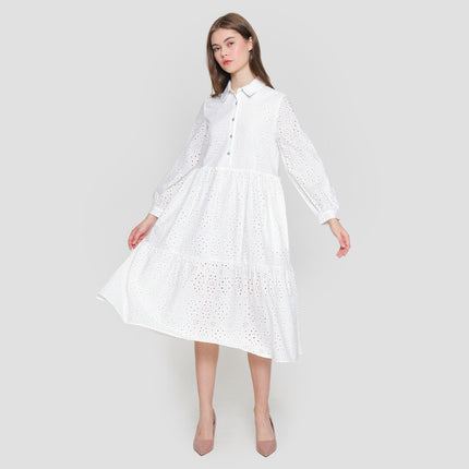 Connexion Cotton Eyeled Maxi Dress Wanita 121835560