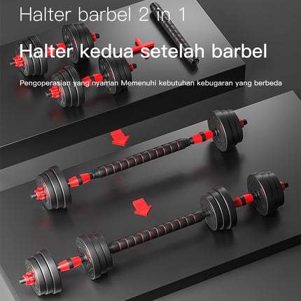 Dumbell Set PVC Peralatan Fitness Barbel Set 20 kg Dengan Perlindungan Lingkungan Gym Olahraga Rumah