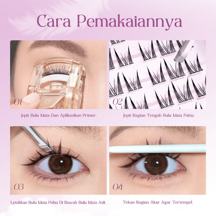 FOCALLURE Glue-Free False Eyelashes 3D Natural Curly Reusable 30-36 Cluster