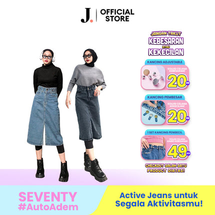 JINISO - Highwaist Rok Button Jeans Panjang 988 SEVENTY