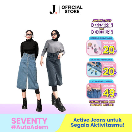 JINISO - Highwaist Rok Slit Jeans Panjang 999 SEVENTY