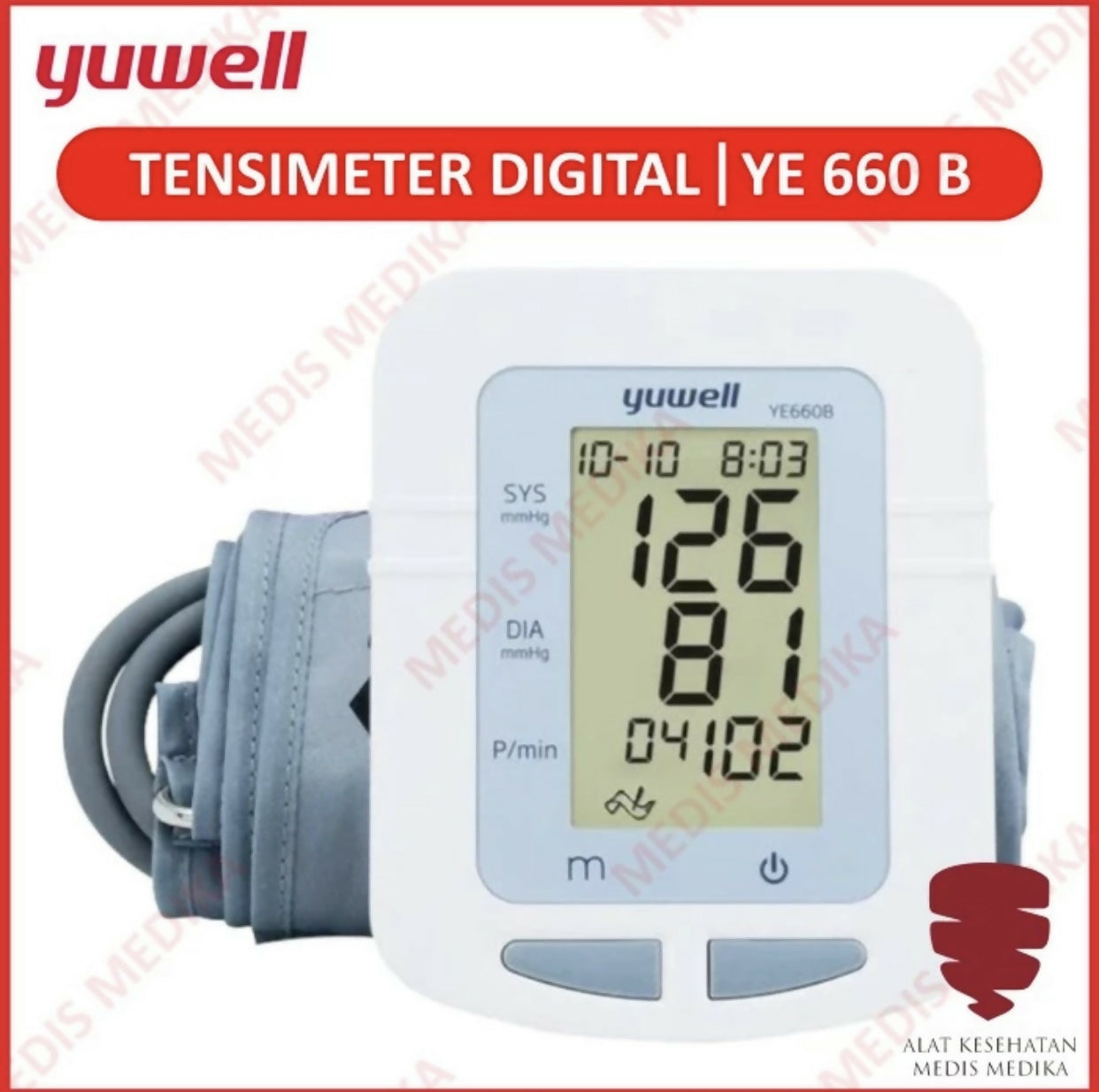 ￼Yuwell YE660B Tensimeter Digital Intellisense Alat Cek Ukur Test Tes Tekanan Darah Tensi Meter YE 660 B