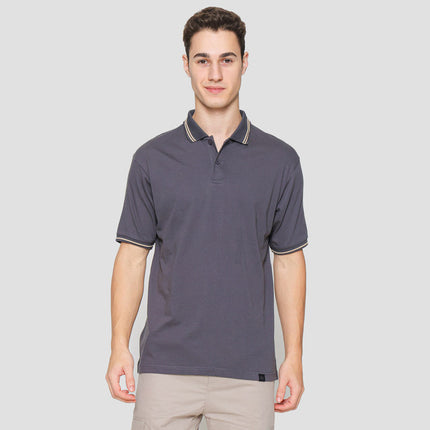 Nevada Jersey Solid Kaus Kerah Pria 121741027