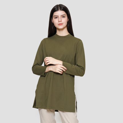 Suko Kerah Bulat Lengan Panjang Kaos Wanita 122386357