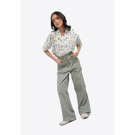 COLORBOX Loose Cargo Denim Pants Green