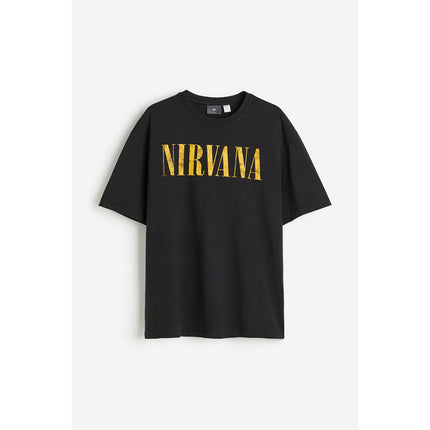 H&M Pria Loose Fit Printed T-shirt