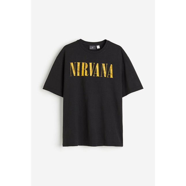 H&M Pria Loose Fit Printed T-shirt