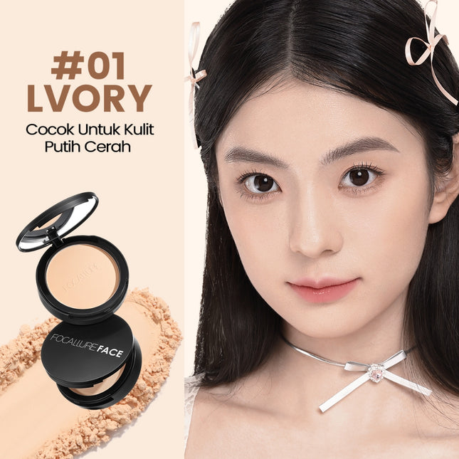 FOCALLURE Oil-control Pressed Powder-Matte Bedak Padat
