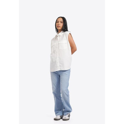 COLORBOX Oversized Sleeveless Shirt Off White