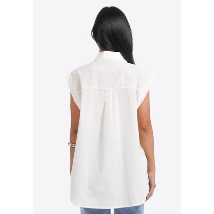 COLORBOX Oversized Sleeveless Shirt Off White