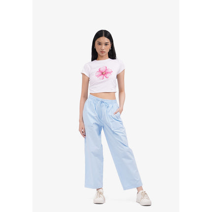 COLORBOX Roll Up Side Ruched T-Shirt Off White