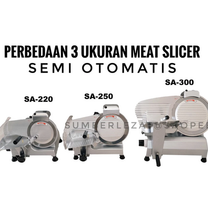 Meat Slicer 220 mm Mesin Pengiris Iris Daging Beku Semi Otomatis SA220