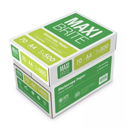 Kertas HVS A4 70 75 gsm PER-KARTON (1 KARTON / DUS isi 5 RIM) - SIDU Paperone PP Lite Bmo Aone Maxi Brite Natural Kertas Fotocopy A4 1