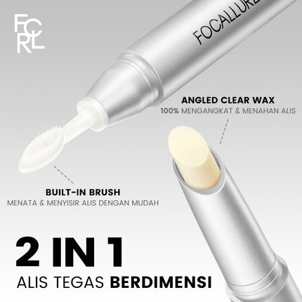 FOCALLURE Setting Eyebrow Wax Browcara Lasting 2-in-1 Built-in Brush #Pro-set