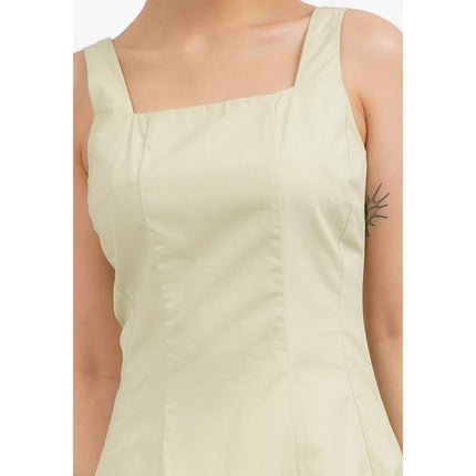 COLORBOX Sleeveless Balloon Midi Dress Sage