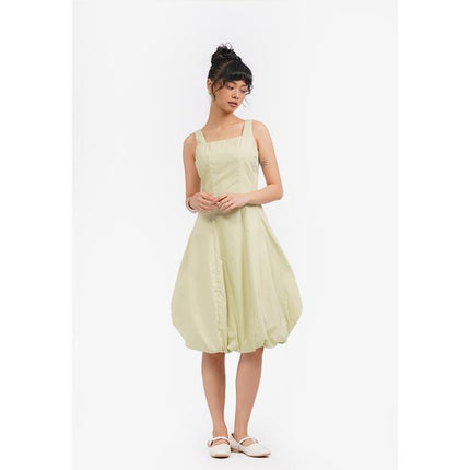 COLORBOX Sleeveless Balloon Midi Dress Sage