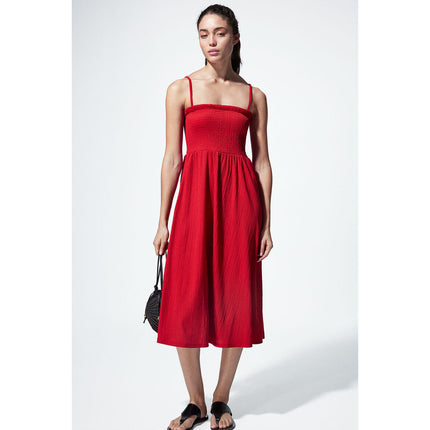 H&M Wanita Smocked-bodice dress 1221999_1