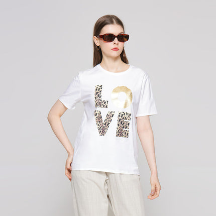 ZES T-Shirt Regular Tee Love Animal Print Foil CRLVT007 121836943