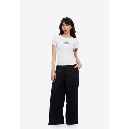 COLORBOX Textured Wide Leg Pants Black