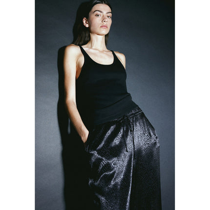H&M Wanita Twill drawstring trousers