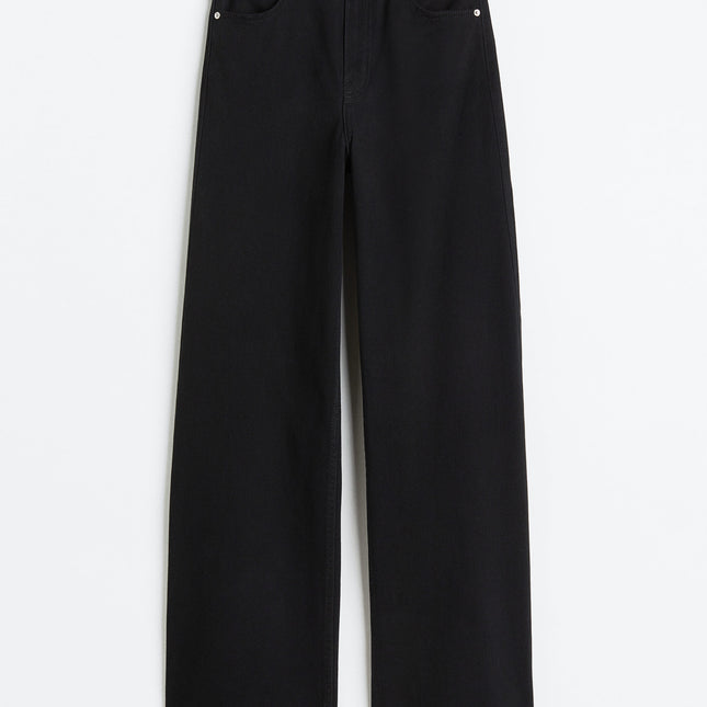 H&M Wanita Wide twill trousers 1107360_02