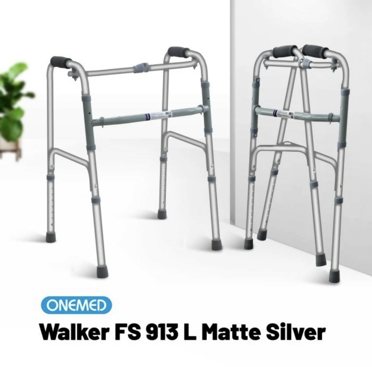 ￼Alat Bantu Jalan Walker Matte Silver FS 913 L OneMed