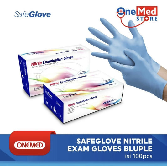 ￼Sarung Tangan Safeglove Nitrile Exam Blue SGN