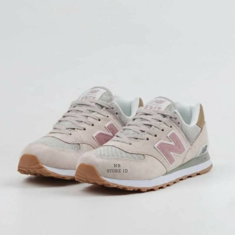 ￼Sepatu New B4lance 574 - Beige Pink