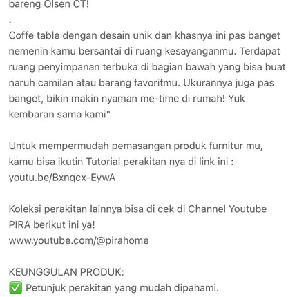 Meja , meja tamu, meja sofa , meja asthetic