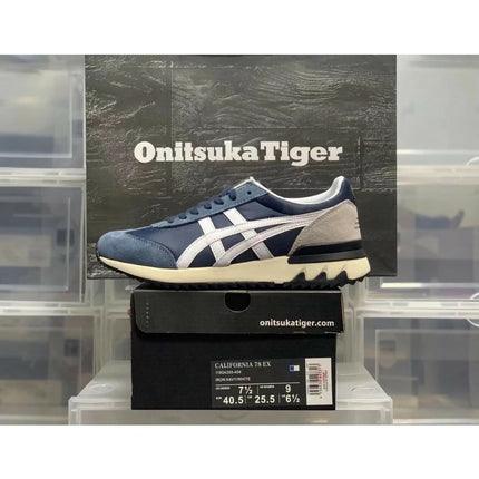 ￼Promo Sepatu 0nitsuka Tiger California 78 Ex Iron Navy / White
